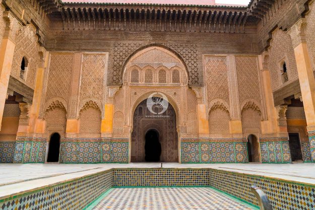 Marrakesch-Medersa-Ben-Youssef-Innenhof-Koranschule-Sehenswürdigkeiten-Reisebericht-by-markdeu