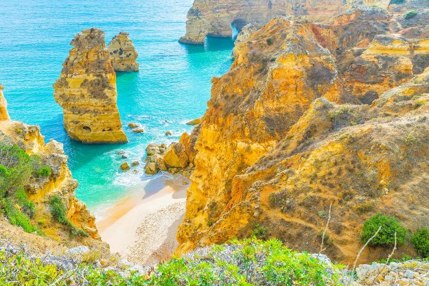 Algarve Sehenswürdigkeiten Reisebericht Marinha Beach Aussicht by markdeu